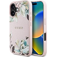 Guess PU Grained Magnolia MagSafe Rückseiten-Hülle für iPhone 16 Pink - Handyhülle
