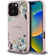 Guess PU Grained Magnolia MagSafe Rückseiten-Hülle für iPhone 16 Pro Pink - Handyhülle