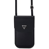 Guess PU Grained Triangle Logo Phone Bag Black - Phone Case
