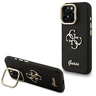 Guess PU Grained 4G Logo Stand Camera Frame Back Cover for iPhone 16 Pro Max Black - Phone Cover