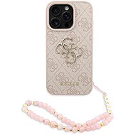 Guess PU 4G Metal Logo Strap Back Cover for iPhone 16 Pro Pink - Phone Cover