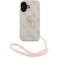 Guess PU 4G Metal Logo Strap Back Cover for iPhone 16 Pink - Phone Cover