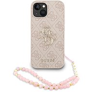 Guess PU 4G Metal Logo Strap Back Cover for iPhone 15 Pink - Phone Cover