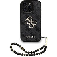 Guess PU 4G Metal Logo Strap Back Cover for iPhone 16 Pro Black - Phone Cover