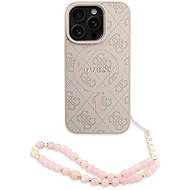 Guess PU Leather 4G coloured Ring Strap MagSafe Back Cover for iPhone 16 Pro Max Pink - Phone Cover