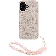 Guess PU Leather 4G coloured Ring Strap MagSafe Back Cover for iPhone 16 Pink - Phone Cover