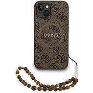 Guess PU Leather 4G coloured Ring Strap MagSafe Back Cover for iPhone 15 Brown - Phone Cover