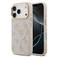 Guess PU Leather 4G Gold Frame MagSafe Back Cover for iPhone 17 Pro Pink - Phone Cover