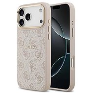 Guess PU Leather 4G Gold Frame MagSafe Back Cover for iPhone 17 Pro Max Pink - Phone Cover
