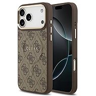 Guess PU Leather 4G Gold Frame MagSafe Back Cover for iPhone 17 Pro Max Brown - Phone Cover
