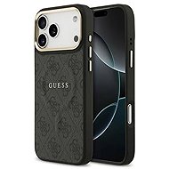 Guess PU Leather 4G Gold Frame MagSafe Back Cover for iPhone 17 Pro Max Black - Phone Cover