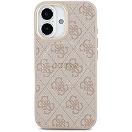 Guess PU Leather 4G Gold Frame MagSafe Back Cover for iPhone 17 Pink - Phone Cover