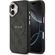 Guess PU Leather 4G Gold Frame MagSafe Back Cover for iPhone 17 Black - Phone Cover
