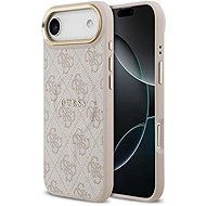 Guess PU Leather 4G Gold Frame MagSafe Back Cover for iPhone Air Pink - Phone Cover