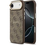 Guess PU Leather 4G Gold Frame MagSafe Back Cover for iPhone Air Brown - Phone Cover