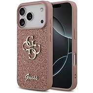 Guess PU Fixed Glitter 4G Metal Logo Back Cover for iPhone 17 Pro Pink - Phone Cover