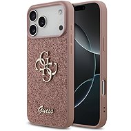 Guess PU Fixed Glitter 4G Metal Logo Back Cover for iPhone 17 Pro Max Pink - Phone Cover