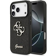 Guess PU Fixed Glitter 4G Metal Logo Back Cover for iPhone 17 Pro Black - Phone Cover