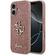 Guess PU Fixed Glitter 4G Metal Logo Back Cover for iPhone 17 Pink - Phone Cover