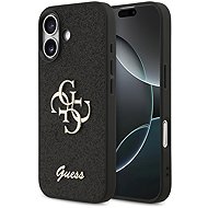 Guess PU Fixed Glitter 4G Metal Logo Back Cover for iPhone 17 Black - Phone Cover