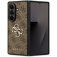Guess PU 4G Metal Logo Back Cover for Samsung Galaxy Z Fold 7 Brown - Phone Cover
