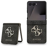 Guess PU 4G Metal Logo Back Cover for Samsung Galaxy Z Flip 7 Grey - Phone Cover