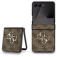 Guess PU 4G Metal Logo Back Cover for Samsung Galaxy Z Flip 7 Brown - Phone Cover