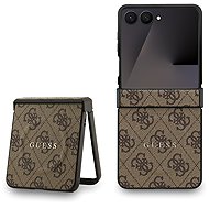 Guess PU Leather 4G coloured Ring Magnetic Back Cover for Samsung Galaxy Z Flip 7 Brown - Phone Cover