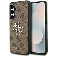 Guess PU 4G Metal Logo Back Cover for Samsung Galaxy S25 FE Brown - Phone Cover
