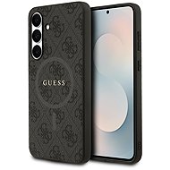 Guess PU Leather 4G coloured Ring MagSafe Back Cover for Samsung Galaxy S25 FE Black - Phone Cover