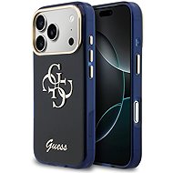 Guess IML 4G Script Metal Logo Back Cover for iPhone 17 Pro Blue - Phone Cover
