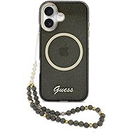 Guess IML Glitter Script Strap MagSafe Back Cover für iPhone 17 Black - Handyhülle