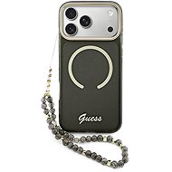 Guess IML Glitter Script Strap MagSafe Back Cover for iPhone 17 Pro Max Black - Phone Cover