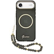 Guess IML Glitter Script Strap MagSafe Back Cover for iPhone Air Black - Phone Cover