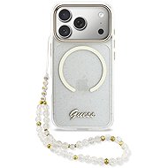 Guess IML Glitter Script Strap MagSafe Back Cover for iPhone 17 Pro Max Transparent - Phone Cover