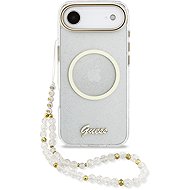 Guess IML Glitter Script Strap MagSafe, hátlapi, iPhone Air, Transparent - Telefon tok