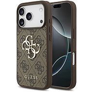 Guess PU 4G Metal Logo Back Cover for iPhone 17 Pro Brown - Phone Cover