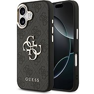 Guess PU Leather 4G Metal Logo Gold Frame Back Cover for iPhone 17 Black - Phone Cover