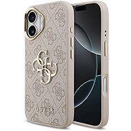Guess PU Leather 4G Metal Logo Gold Frame Back Cover for iPhone 17 Pink - Phone Cover