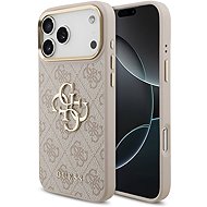 Guess PU Leather 4G Metal Logo Gold Frame Back Cover for iPhone 17 Pro Max Pink - Phone Cover
