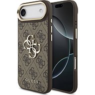 Guess PU Leather 4G Metal Logo Gold Frame Back Cover for iPhone Air Brown - Phone Cover