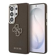 Guess PU 4G Resin Metal Logo Back Cover for Samsung Galaxy S26 Ultra Brown - Phone Cover
