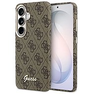Guess PU 4G Script Metal Logo Magnetic Back Cover for Samsung Galaxy S26 Brown - Phone Cover