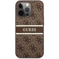 Guess PU 4G Printed Stripe Back Cover for Apple iPhone 13 Pro Max, Brown - Phone Cover