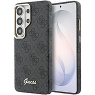 Guess PU 4G Script Metal Logo Magnetic Back Cover for Samsung Galaxy S26 Ultra Black - Phone Cover