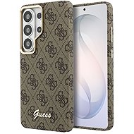 Guess PU 4G Script Metal Logo Magnetic Back Cover for Samsung Galaxy S26 Ultra Brown - Phone Cover