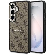 Guess PU Leather 4G Gold Frame Magnetic Back Cover for Samsung Galaxy S26 Brown - Phone Cover