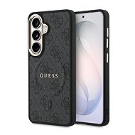 Guess PU Leather 4G Gold Frame Magnetic Back Cover for Samsung Galaxy S26+ Black - Phone Cover