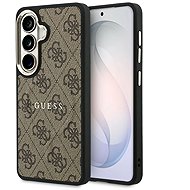 Guess PU Leather 4G Gold Frame Magnetic Back Cover for Samsung Galaxy S26+ Brown - Phone Cover