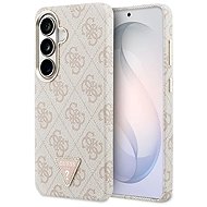 Guess PU Leather 4G Strass Triangle Logo Gold Frame Magnetic Back Cover for Samsung Galaxy S26 Ultra - Phone Cover